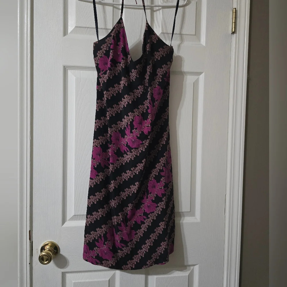 French Connection Black and Purple Mini Dress